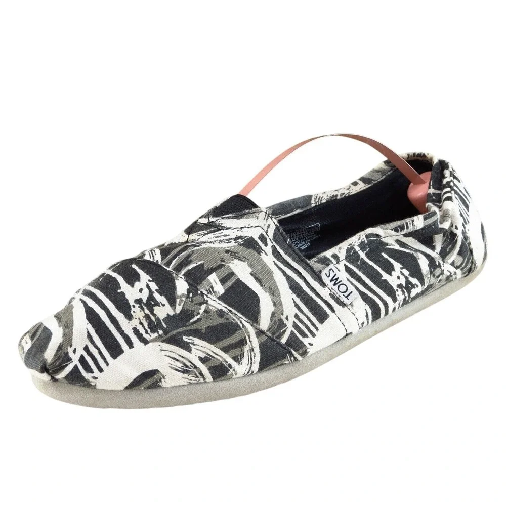Toms Women Sz 8.5 M Gray Flat‎ Fabric Shoes